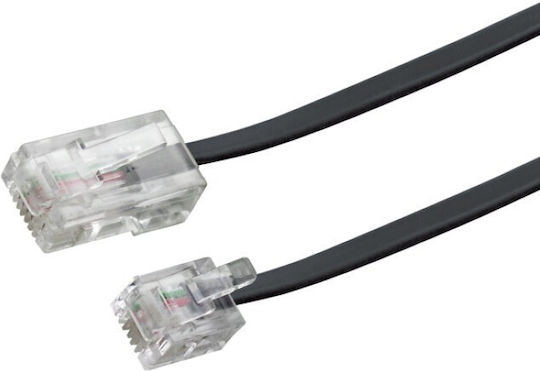 Schwaiger Плоски Телефонен кабел RJ11 6P4C 3м Черен (TAL6631533)