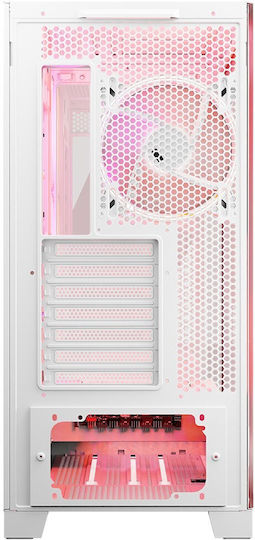 Modecom Volcano Space Apex ARGB Геймърско Midi Tower Компютърна Кутия с Страничен Прозорец Бяла