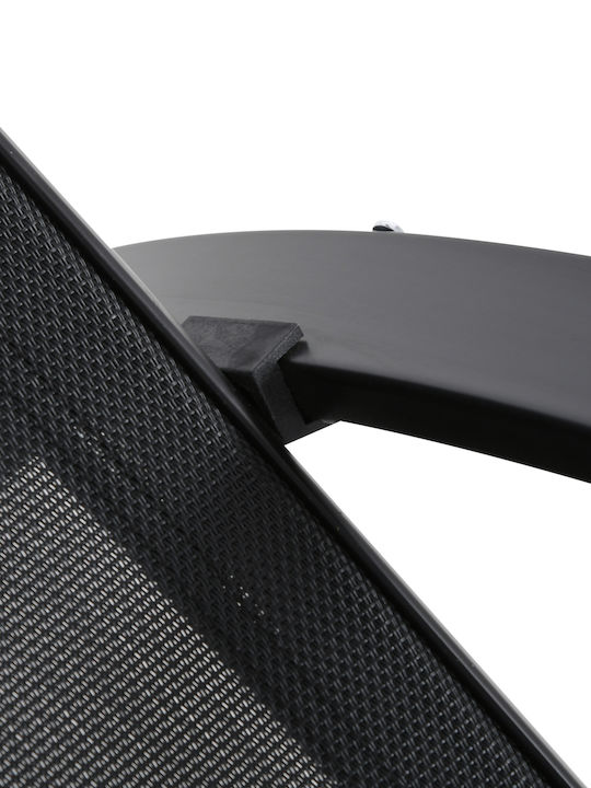 Deckchair Metallic Black with Table 169x59x66cm.