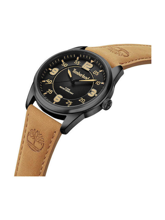 Timberland Men's Watch 45mm Battery with Brown Leather Strap