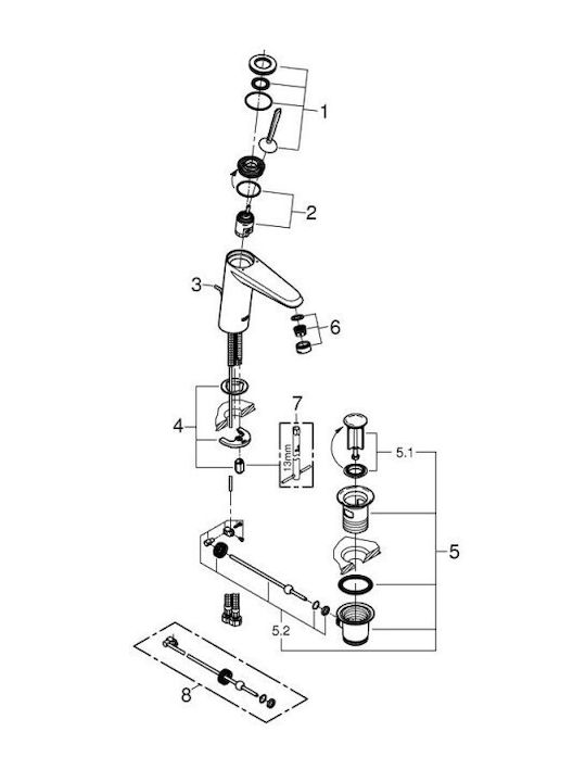 Grohe Eurodisc Joy Миксер Смесител за мивка Бял