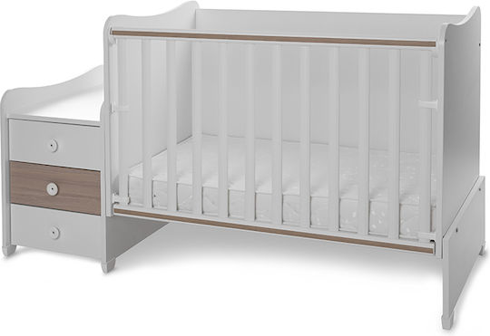 Lorelli Polymorphe Babybett Maxi Plus Weiß/Amber mit Schublade