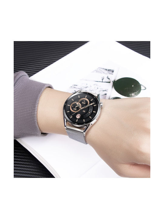 Watchband Hoco Wh02 Simple Beauty Series pentru Samsung Huawei Xiaomi Xiaomi Vivo Oppo Ka 22mm Universal Magnetic Steel Silver