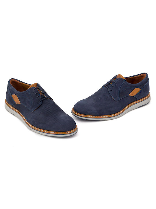 Damiani Men's Leather Casual Shoes Blue