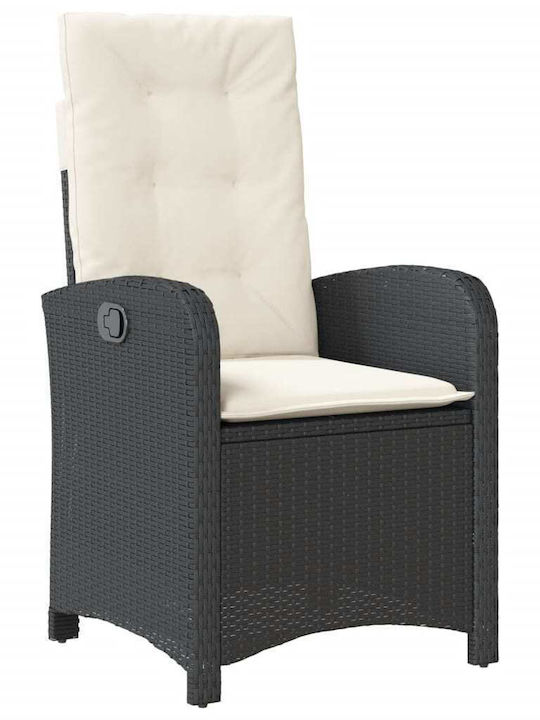 Bistro Garden & Outdoor Furniture Set for Small Outdoor Spaces 3 Pieces Black with Pillows