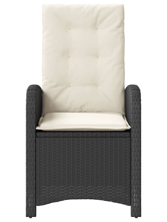 Bistro Garden & Outdoor Furniture Set for Small Outdoor Spaces 3 Pieces Black with Pillows