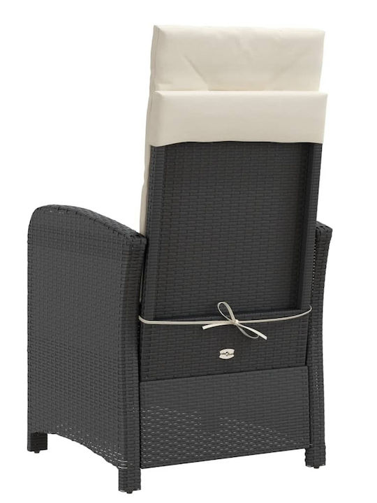 Bistro Garden & Outdoor Furniture Set for Small Outdoor Spaces 3 Pieces Black with Pillows