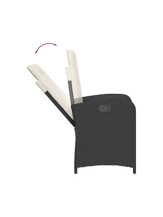 Bistro Garden & Outdoor Furniture Set for Small Outdoor Spaces 3 Pieces Black with Pillows