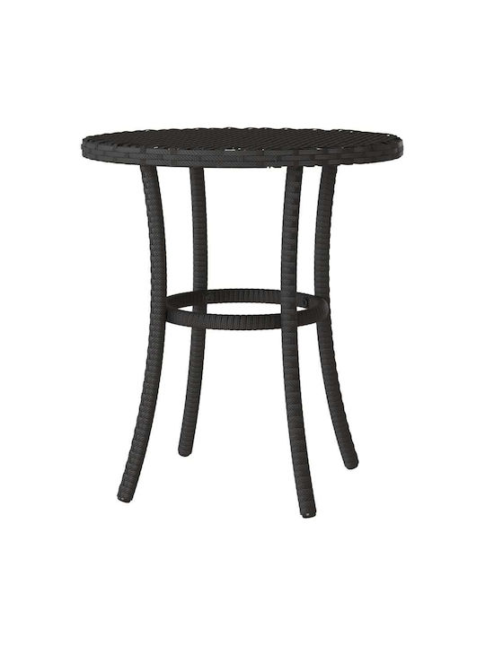 Bistro Living Room Set for Small Outdoor Spaces 3 Pieces Black with Pillows