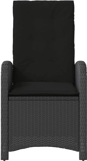 Bistro Garden & Outdoor Furniture Set for Small Outdoor Spaces 3 Pieces Black with Pillows
