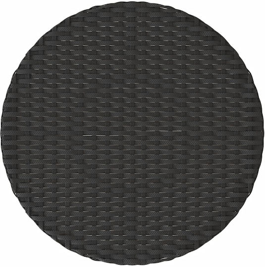 Bistro Garden & Outdoor Furniture Set for Small Outdoor Spaces 3 Pieces Black with Pillows