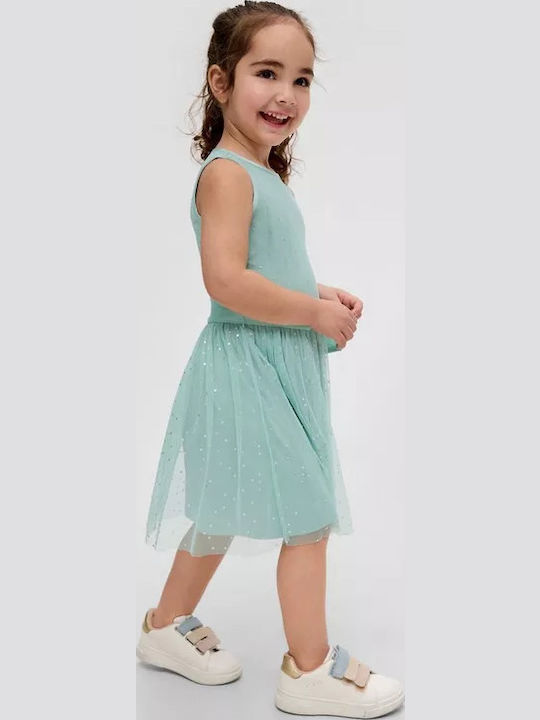 Girls Dress Sleeveless Tulle Polka Dot Vera Man