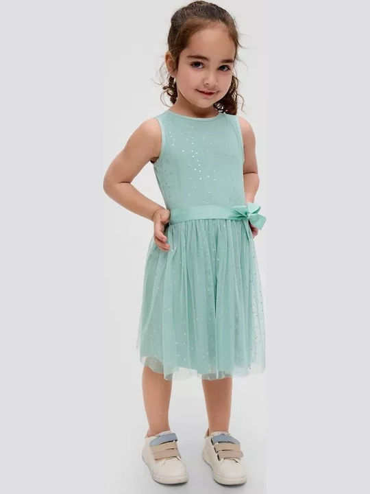 Girls Dress Sleeveless Tulle Polka Dot Vera Man