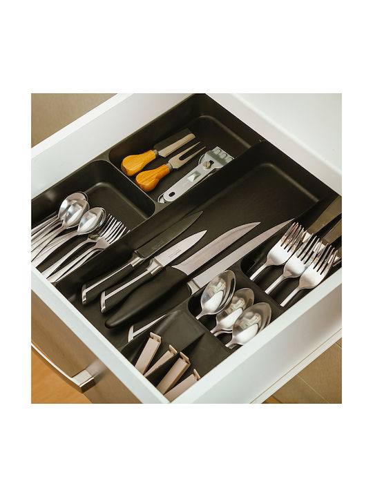 Nava Drawer Cutlery Tray Acer Plastic 40x38.5x5.5cm Black