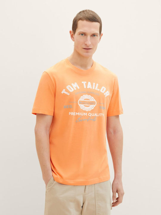 Tom Tailor Men's Short Sleeve Blouse Orange