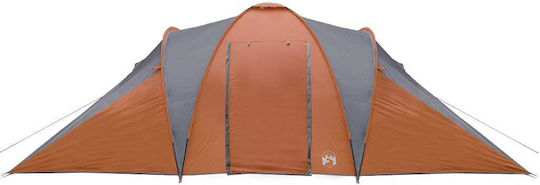 vidaXL Summer Camping Tunnel Tent Orange for 6 People 576x238x150cm