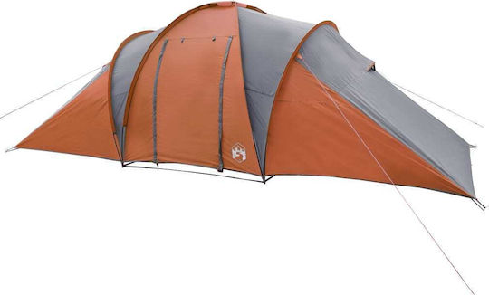 vidaXL Summer Camping Tunnel Tent Orange for 6 People 576x238x150cm