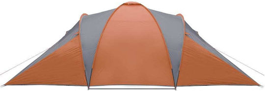 vidaXL Summer Camping Tunnel Tent Orange for 6 People 576x238x150cm