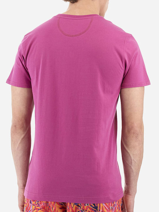 La Martina Men's Short Sleeve T-shirt Purple Wine