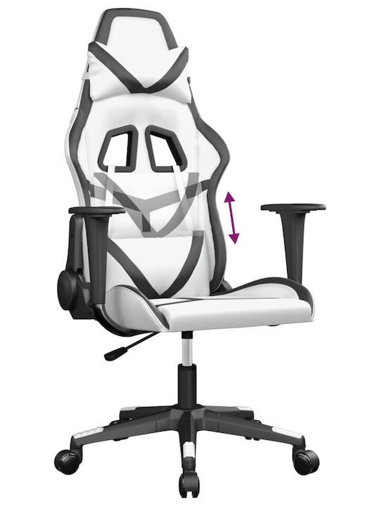 vidaXL 3143674 Καρέκλα Gaming Δερματίνης Λευκό / Μαύρο
