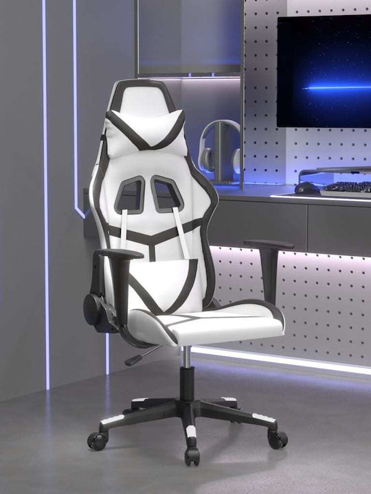 vidaXL 3143674 Καρέκλα Gaming Δερματίνης Λευκό / Μαύρο