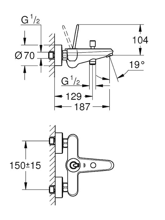 Grohe Миксер Батерия Душ Бял Grohe Миксер Батерия Душ Бял