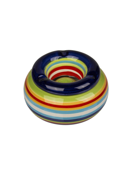 ArteLibre Ceramic Cigarette Ashtray Multicolour