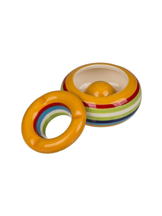 ArteLibre Ceramic Cigarette Ashtray Multicolour