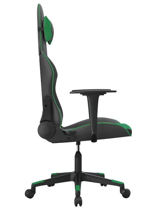 vidaXL 3143690 Gaming Chair with Adjustable Arms Black / Green