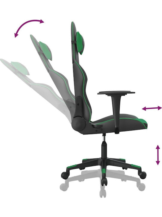 vidaXL 3143690 Gaming Chair with Adjustable Arms Black / Green