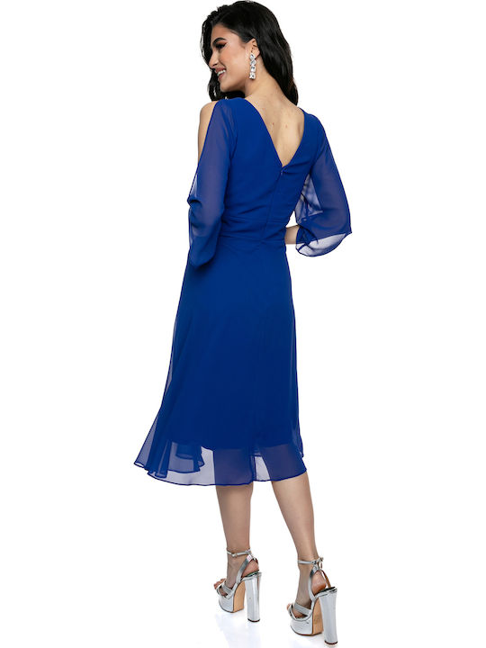 Summer Midi Dress for Wedding / Baptism Blue