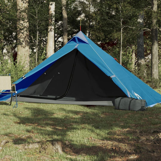 vidaXL Summer Camping Tent Teepee Blue with Double Cloth for 1 Person 255x153x119cm
