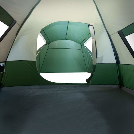 vidaXL Καλοκαιρινή Σκηνή Camping Τούνελ Πράσινη για 6 Άτομα 195x342x195εκ.