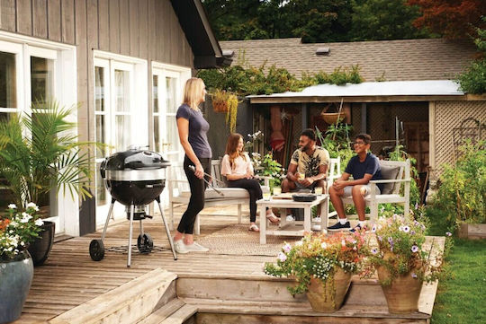 Napoleon Pro22kleg3 Stainless Steel Charcoal Kettle Grill With Lid And Thermometer 71x71cm