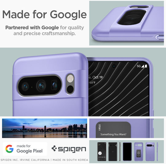 Spigen Thin Fit Back Cover Silicone Purple (Google Pixel 8 Pro)