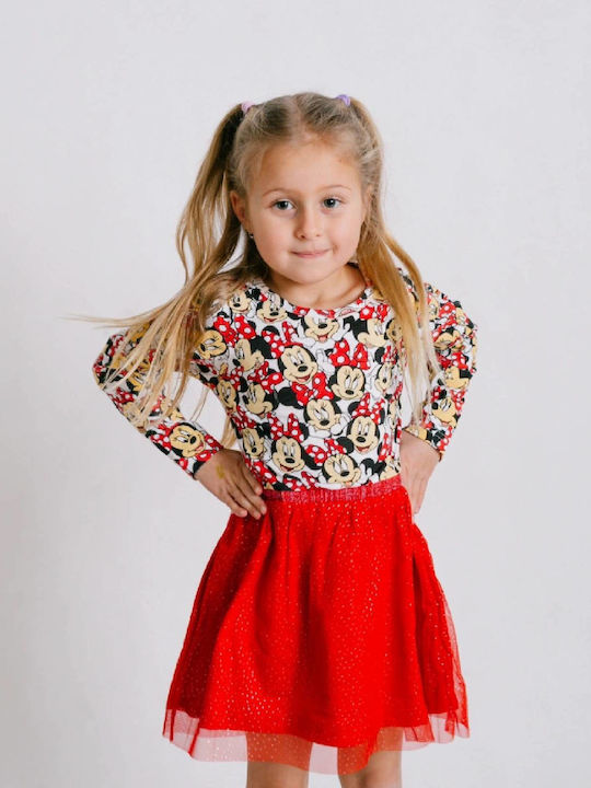 Minnie Mouse Girls Dress Tulle Red