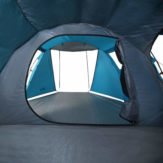 vidaXL Cort De Camping Tunel Albastru Pentru 4 Persoane 143x260x143cm