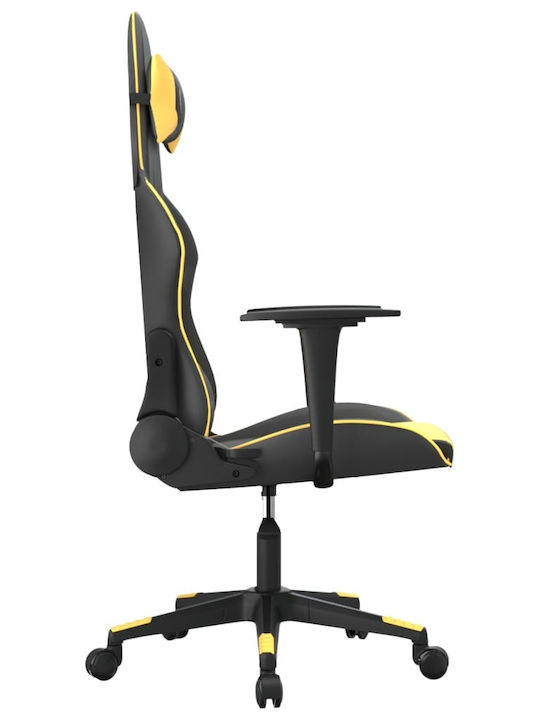 vidaXL 3143689 Καρέκλα Gaming Δερματίνης με Ρυθμιζόμενα Μπράτσα Μαύρο / Κίτρινο