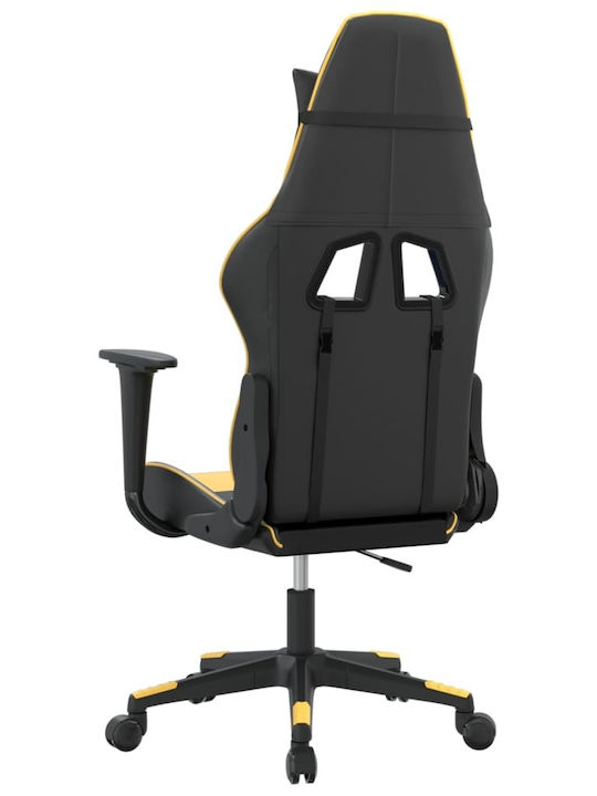 vidaXL 3143689 Καρέκλα Gaming Δερματίνης με Ρυθμιζόμενα Μπράτσα Μαύρο / Κίτρινο