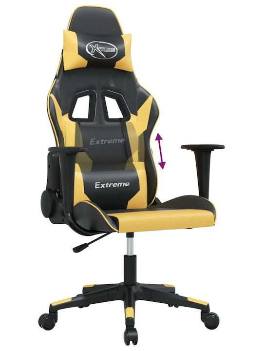 vidaXL 3143689 Καρέκλα Gaming Δερματίνης με Ρυθμιζόμενα Μπράτσα Μαύρο / Κίτρινο