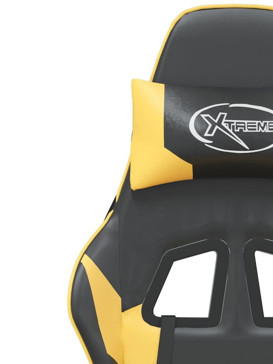 vidaXL 3143689 Καρέκλα Gaming Δερματίνης με Ρυθμιζόμενα Μπράτσα Μαύρο / Κίτρινο