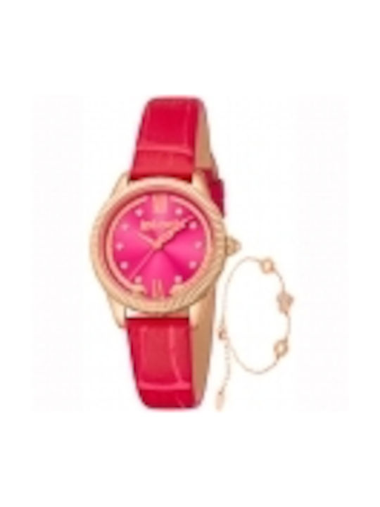 Just Cavalli Watch with Pink Leather Strap