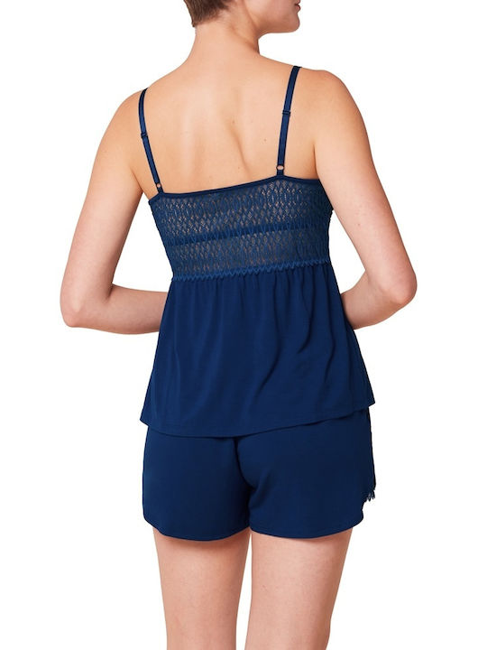 Triumph Sommer Damen Pyjama-Set Blau