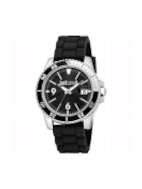 Just Cavalli Watch Battery with Black Rubber Strap