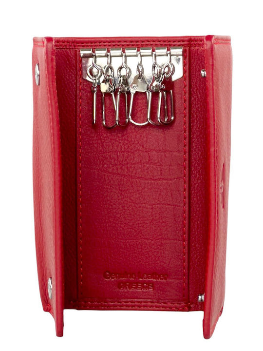 Forest Key Holder Leather Red