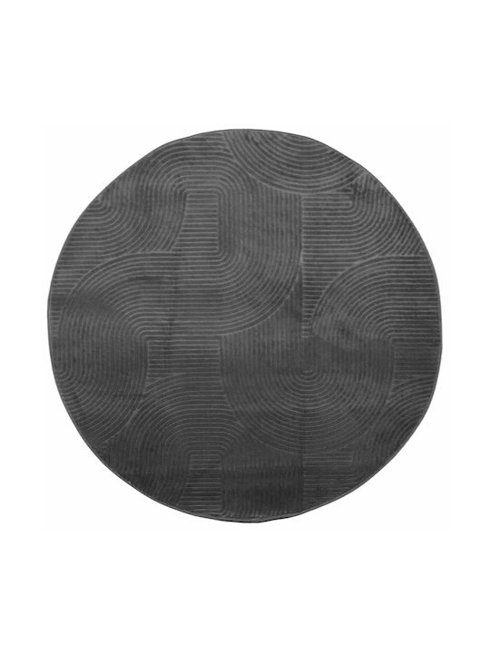 vidaXL Rug Round Charcoal