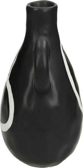 ArteLibre Vase Keramik Schwarz F11.6xH14.3cm