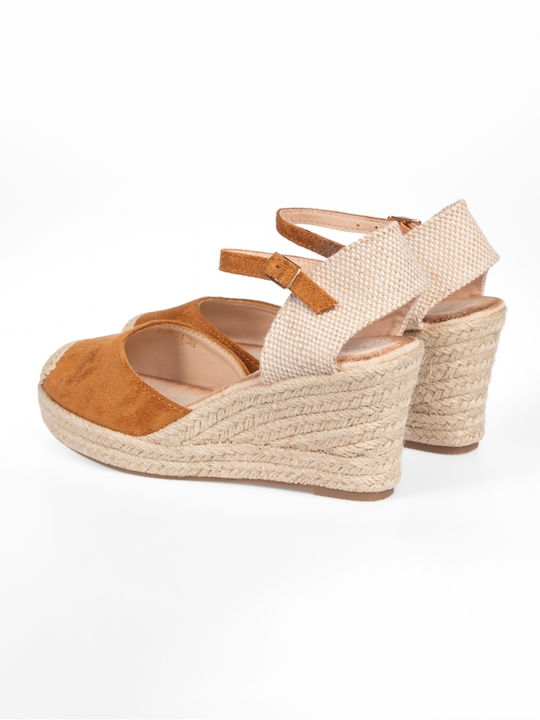 Issue Fashion Women's Suede Platform Espadrilles Brown