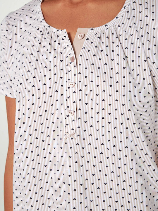 Vamp Sommer Damen Pyjama-Set Beige Soleil