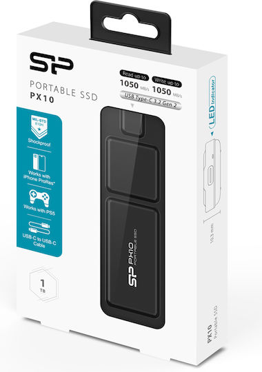 Silicon Power PX10 USB 3.2 Външен SSD 1TB M.2 Черен